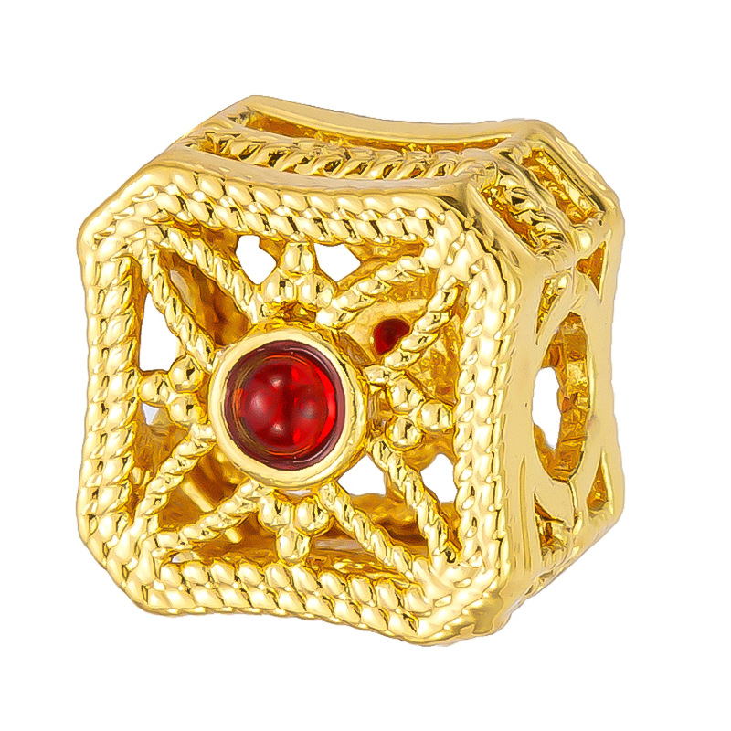 Antiguo método oro goteando aceite azul quemado colgante cuentas Dios de la riqueza atrapador de sueños flor cuentas de tambor accesorios de bricolaje joyería de transferencia