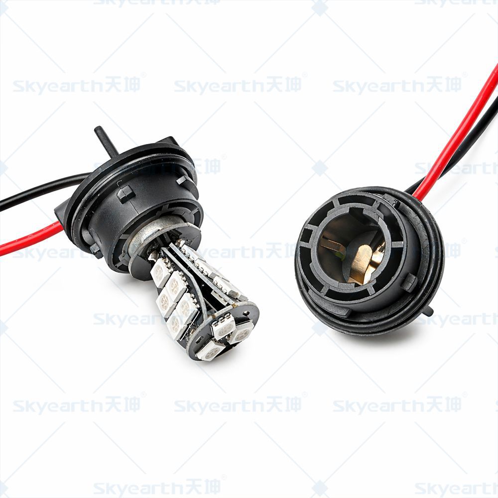 Lámpara de dirección LED enchufe accesorios del coche BAU15S/1156 solo pie plano pendiente 150 ° socket conector de alambre