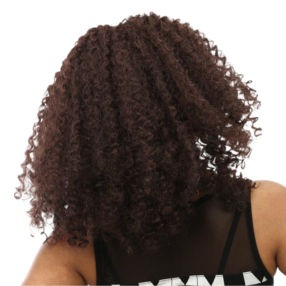 Peluca africana de suministro transfronterizo Peluca europea y americana Peluca de pelo rizado corto de las mujeres Peluca de fibra química de cabeza de explosión de volumen pequeño