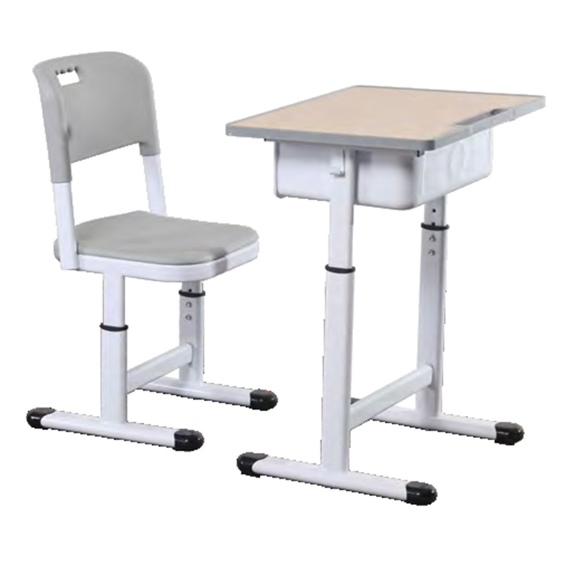 Mesa y silla individual para estudiantes (primaria/secundaria), altura ajustable con tubo, fabricante para escuelas o centros de tutoría image 3