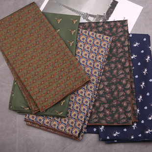 All-match trendy men's and women's scarf British fashion large square scarf retro single-sided printed square decorative small scarf