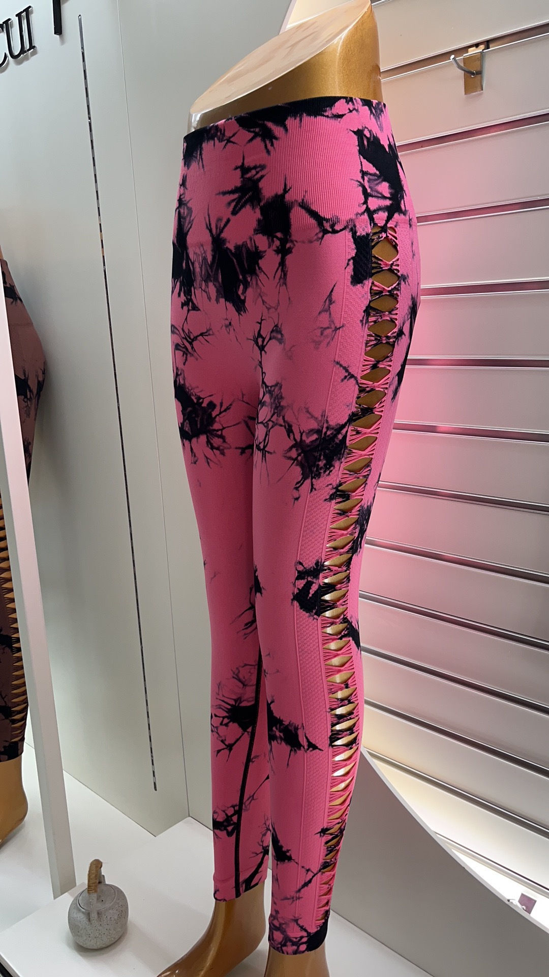 Versión gruesa talla S 200g + sin costuras pantalones de yoga de la aptitud de las mujeres Pantalones deportivos tie-dyed tie-float Hip-lifting pantalones Leggings