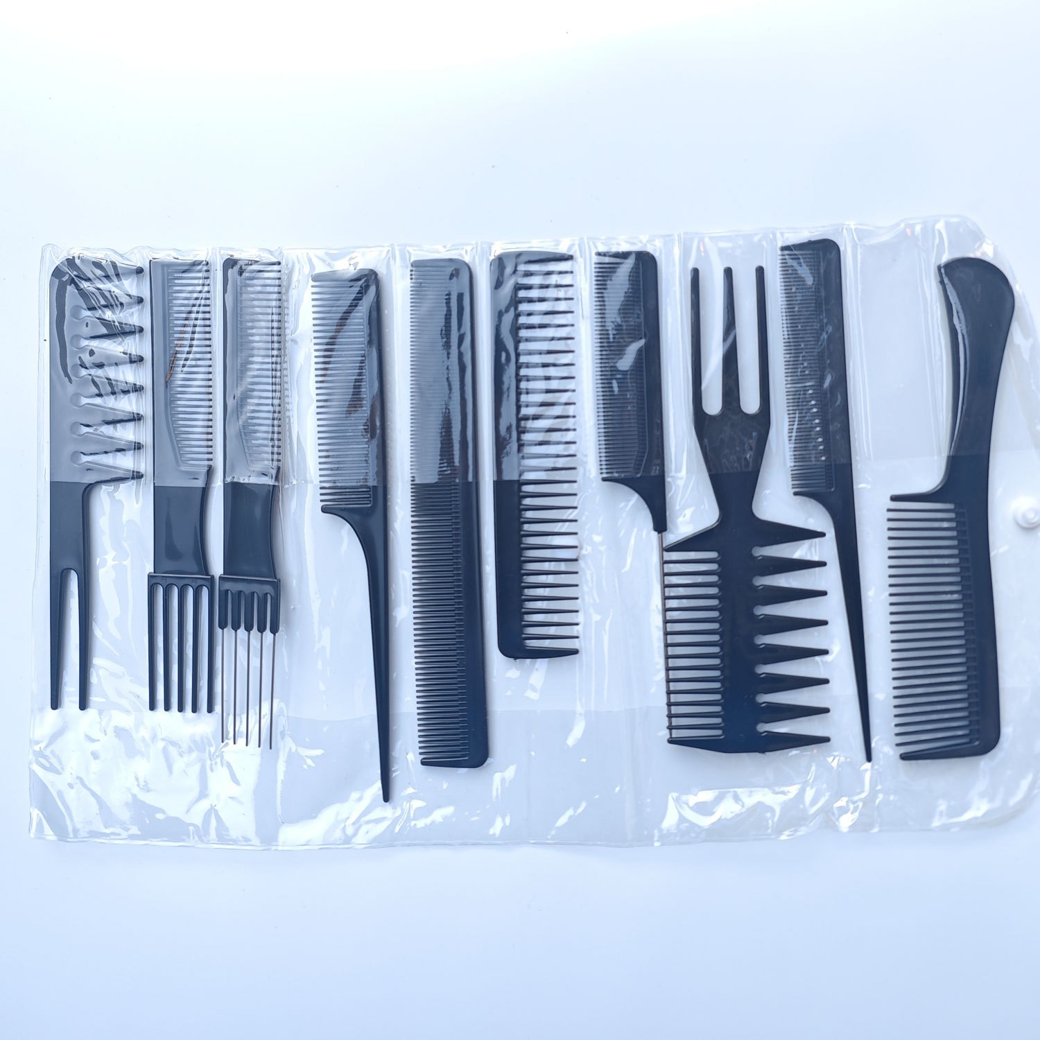 Diez piezas de conjunto de peines de peluquería, productos de peluquería, herramientas de peluquería, peines de belleza, peines de teñido, venta caliente transfronteriza