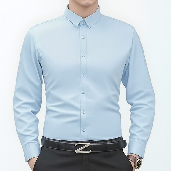 Dongyu Men's Spring and Summer Men's Shirts Long Sleeve Shirts Men's Business Slim Fit No-Iron Korean Style Professional Wear Ready Stock