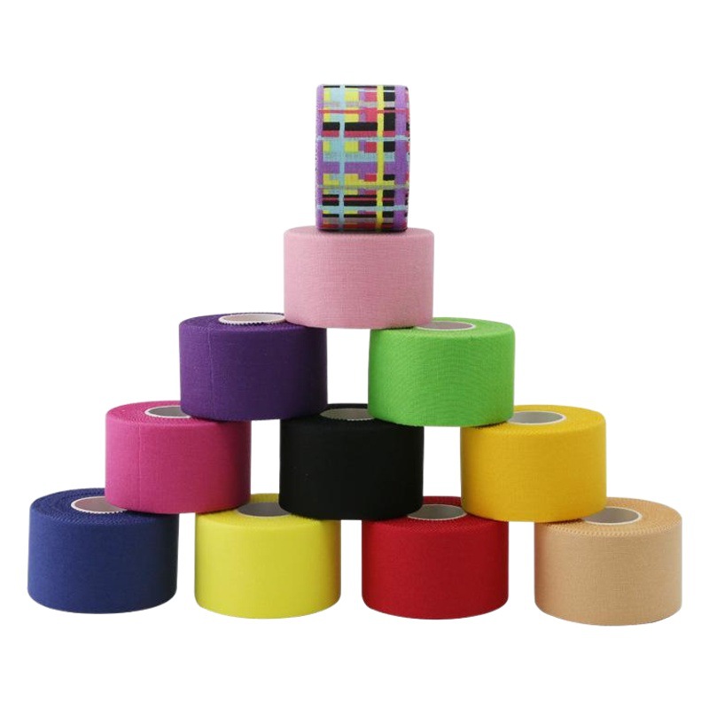 Cinta deportiva de protección para los dedos, parche blanco, borde de diente, cinta de protección de tobillo de algodón, película de piel colorida, equipo de protección de muñeca