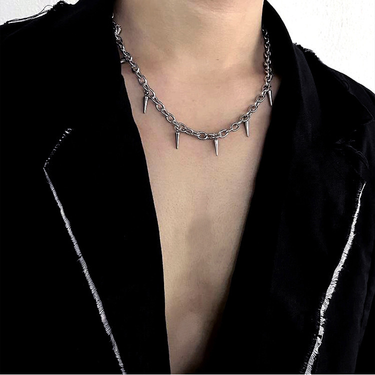 Hip-hop Vintage Style Punk Geometric Titanium Steel Plating Men's Necklace display picture 5