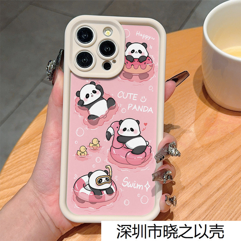Cute Panda Suitable for iPhone Protective Case Apple 11/12/13/14Pro/15/16Promax Mobile Phone Case Cute Panda Suitable for iPhone Protective Case Apple 11/12/13/14Pro/15/16Promax Mobile Phone Case