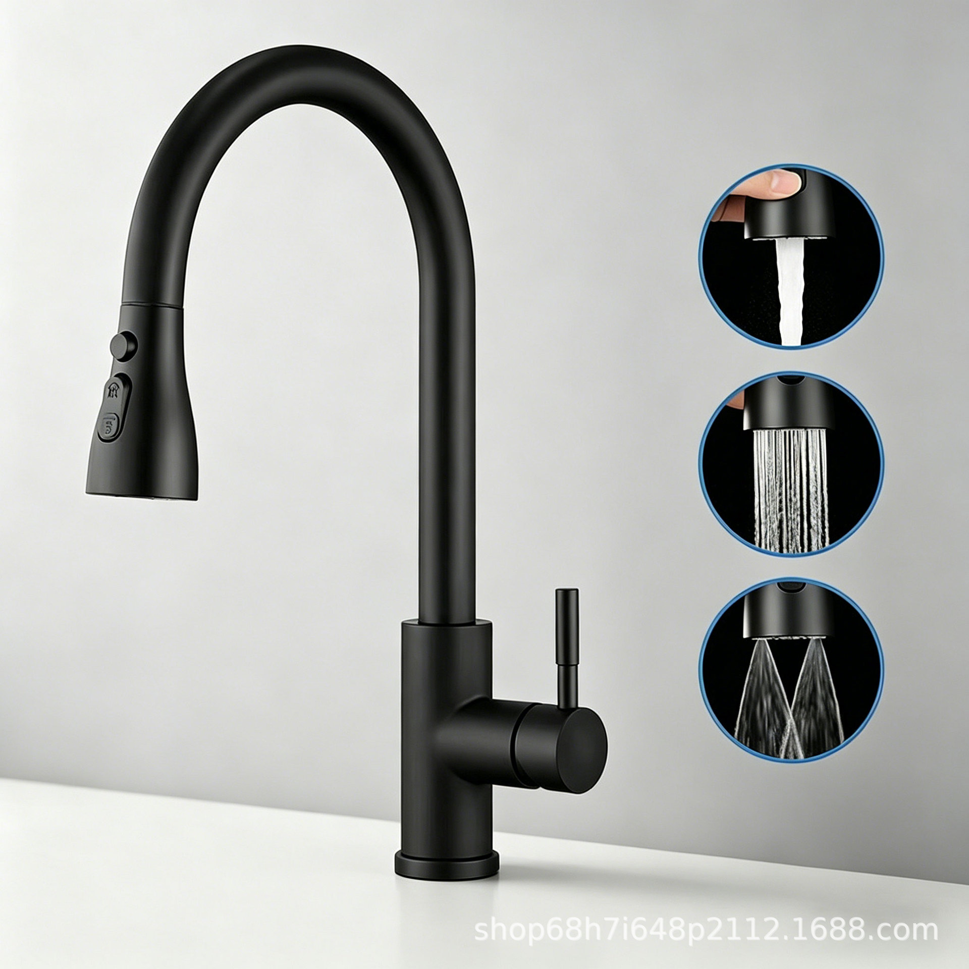 Grifo Extraíble de Cocina 360° de Acero Inoxidable 304 para Agua Fría y Caliente
