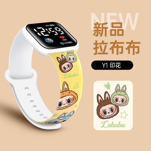Foreign Trade Hot Model [Bubble Mart] Labubu Led Digital Watch Outdoor Sports Student Party Digital Watch