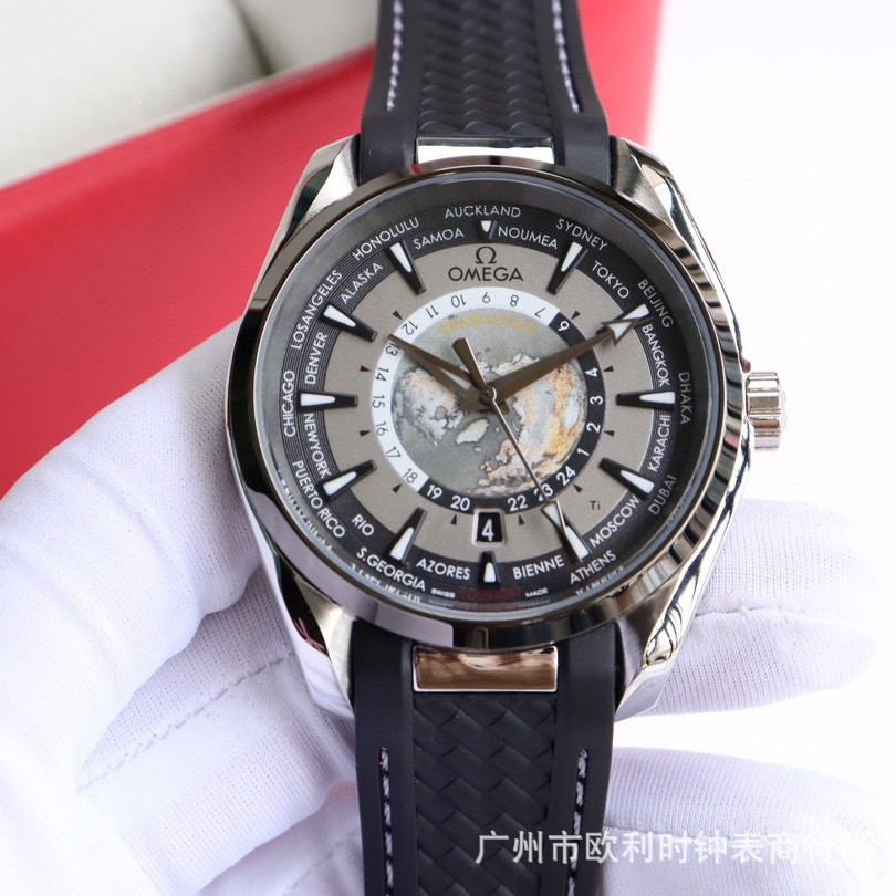 Cross-Border Dropshipping of Oujia Haima Series Men's Fully Automatic Mechanical Waterproof Map Watches Foreign Trade Aliexpress Supply