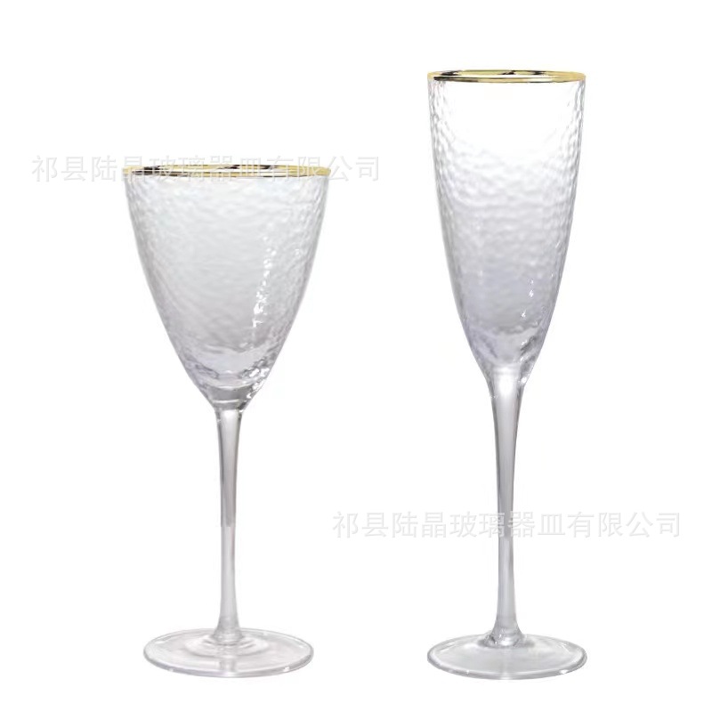 De estilo europeo martilla copa de vino tinto hogar copa de vino copa de alta apariencia de cristal de alta calidad Copa de champán