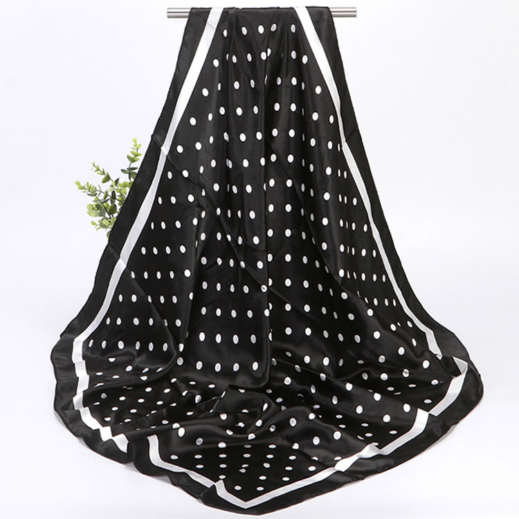 Polka Dot Striped Versatile Headscarf Silk Scarf Cashew Paisley Retro Large Neckerchief Headband For Women_voghion.com