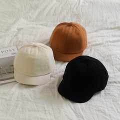 Children's Baseball Cap Autumn/Winter New Korean Version Plain Color Versatile Duckbill Cap Outdoor Windproof Warm Men and Women's Baseball Caps