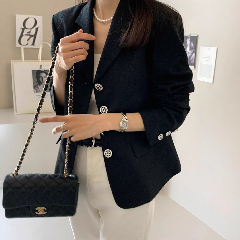 South Korea Women's High-end Spring Suit Jacket Elegant Casual Chanel Style Suit Top Korean Style Suit