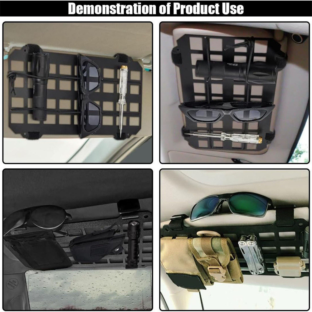 Sun visor storage tactical car hanging board sun visor off-road vehicle multi-function Molle interior modification storage