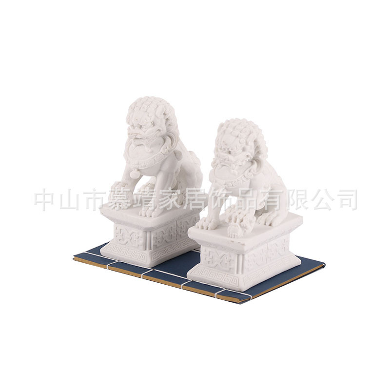 Zen New Chinoiserie Sandstone Transparent Lion Ornaments Living Room Coffee Table Tray Ancient Shelf Bookcase Home Accessories Handmade