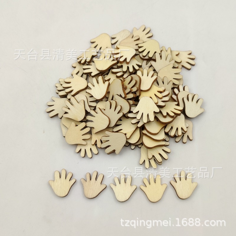 20mm forma de Palma natural accesorios de madera DIY de madera botones decorativos 100 unids/bolsa