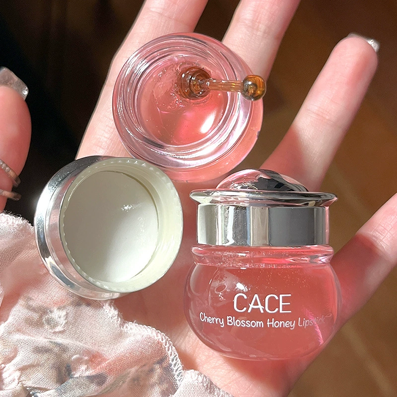 CACE Маленький медовый горшок Вишневый Фруктовый бальзам для губ Увлажняющий Антисухой растрескивание Выцветание линии губ Студенческая маска для губ