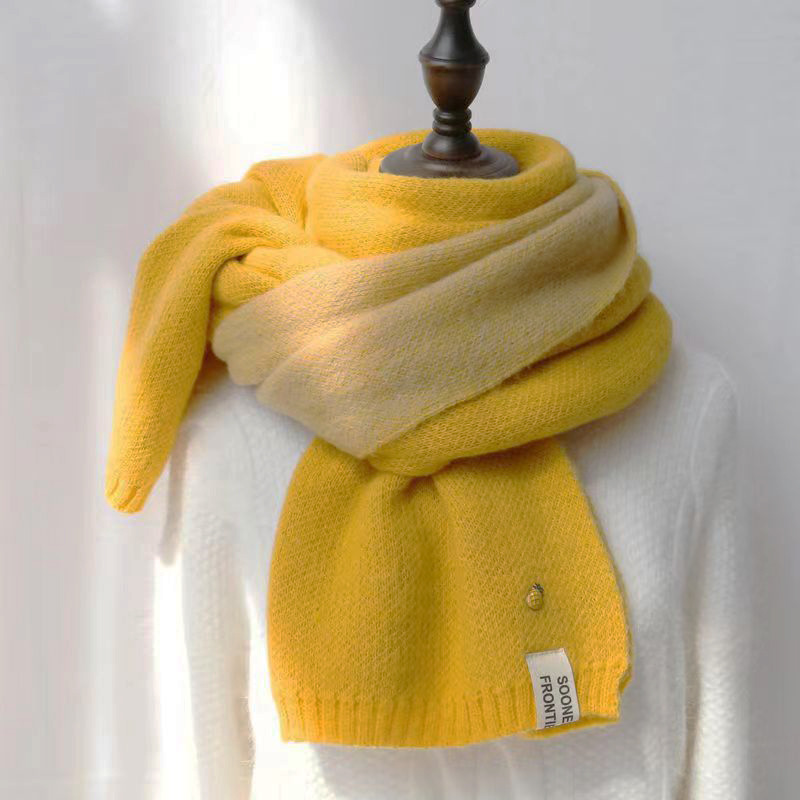 Schal Damen modischer Winter neuer vielseitiger Student Internet-Promi süßer Strickpullover verdickter warmer Schal_voghion.com