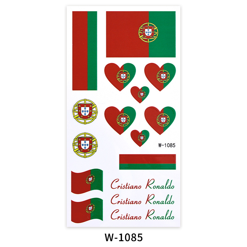 Cross-border 2022 Copa del Mundo tema tatuaje pegatinas impermeable Bandera Nacional niños dibujos animados tatuaje pegatinas tatuaje