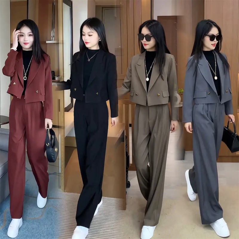 European Fashion Group Suit Set for Women 2026 Spring New Style Petite Drapey Stylish Brand Two-Piece Trendy Set