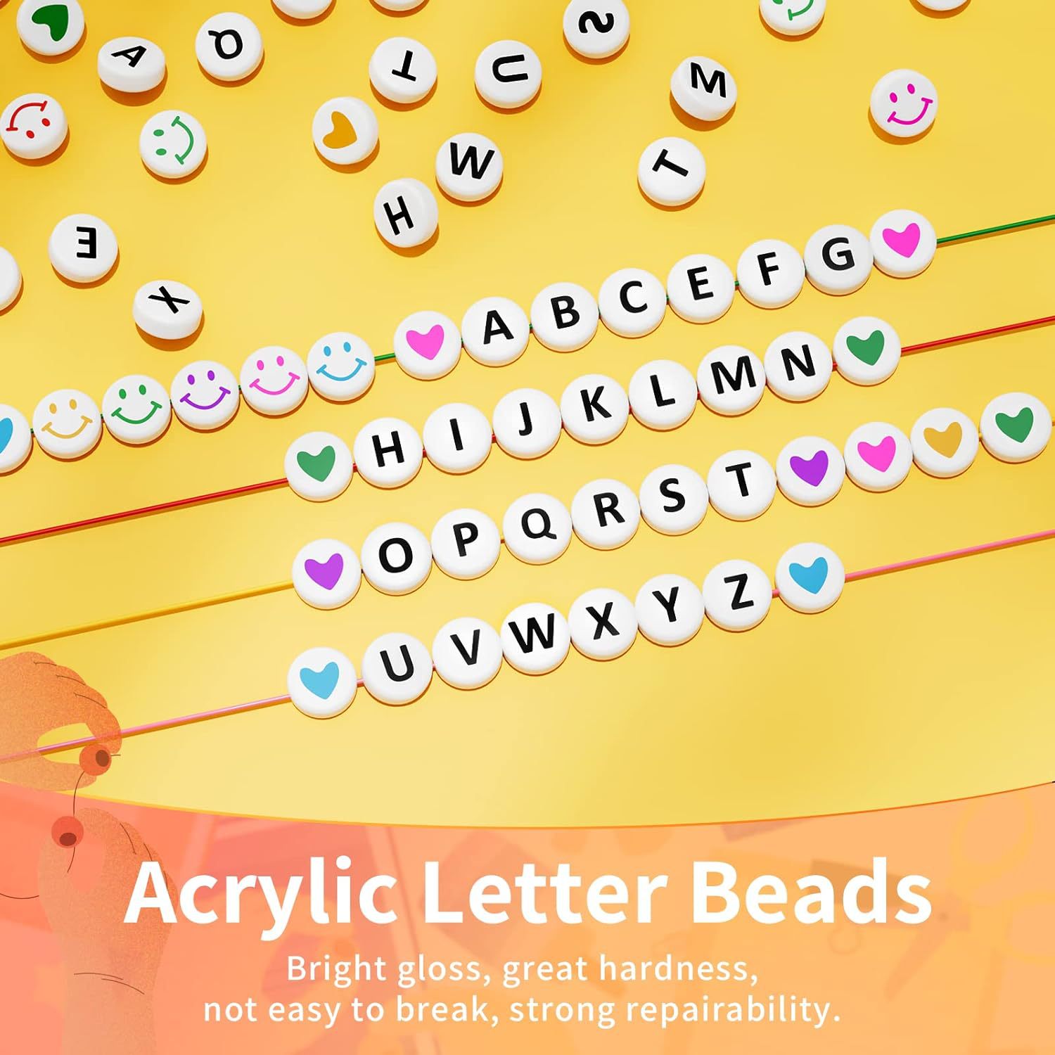 Bolsas de macarón con cuentas de letras, varios estilos, pulsera de bricolaje con cuentas de letras y fabricación de joyas, venta caliente transfronteriza