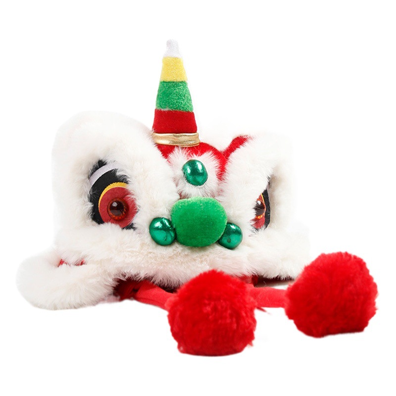 Año Nuevo León sombrero chihuazi mascotas suministros fábrica ropa de León año tradicional estilo chino francés cubo linterna Festival León danza sombrero