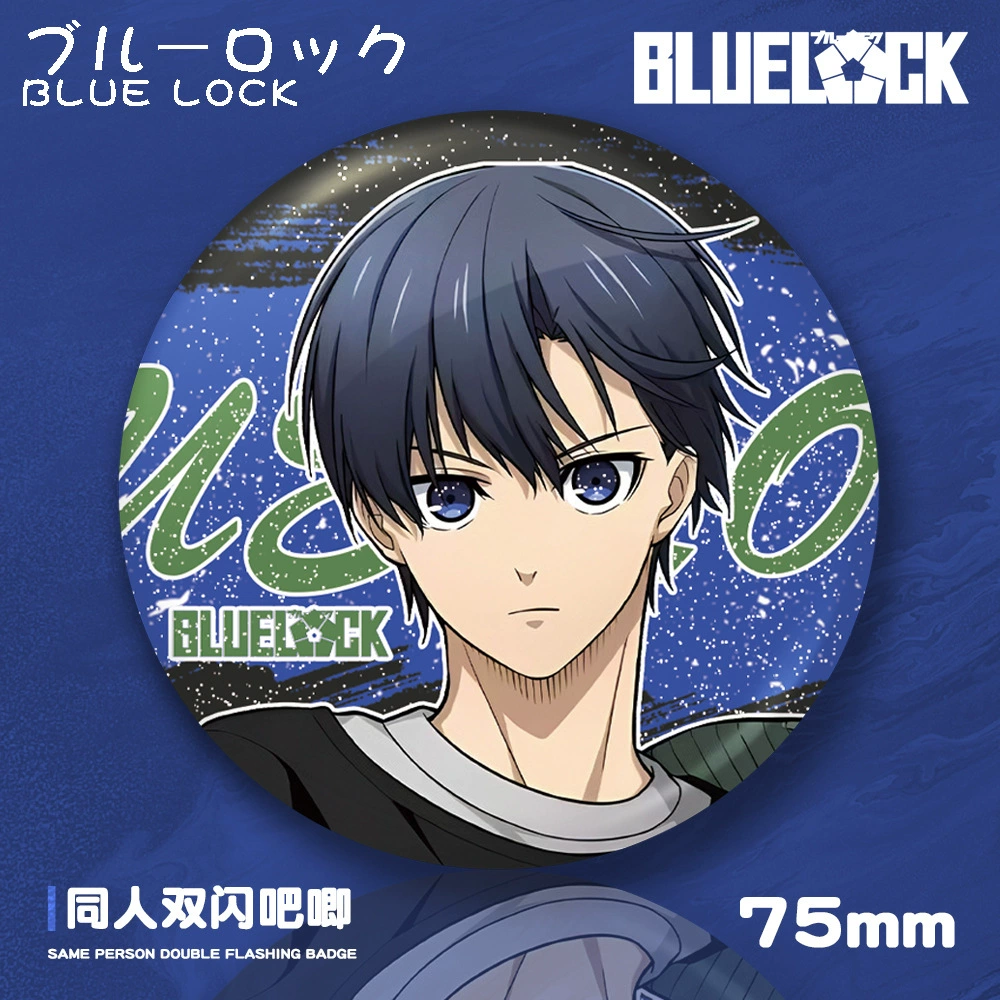 Бэйдж (Blue Lock) серия персонажей, 75 мм, двойное мигание, лёгкий 0,02 кг