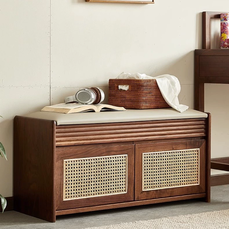 Североамериканский черный орех деревянный стул для смены обуви скандинавский простой многофункциональный стул