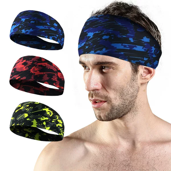 Cross-border Sports Headband Sweat Guide Band Men's and Women's Fitness Basketball Equipment Running Antiperspirant Headband Sweat Absorbing Riding Headband