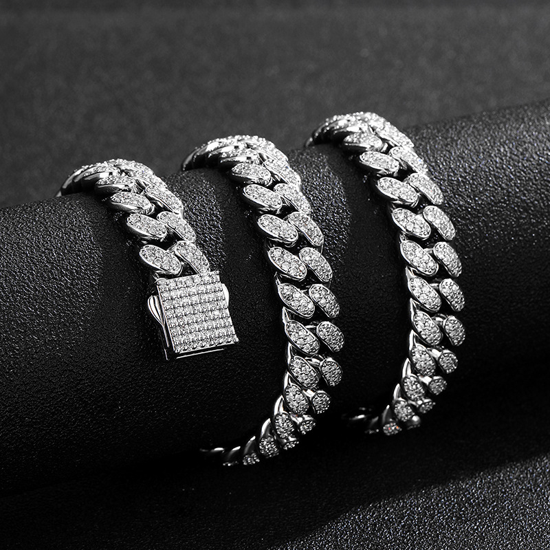 Hip-Hop Geometric Copper Inlay Zircon Menu0027S Necklace 1 Piece