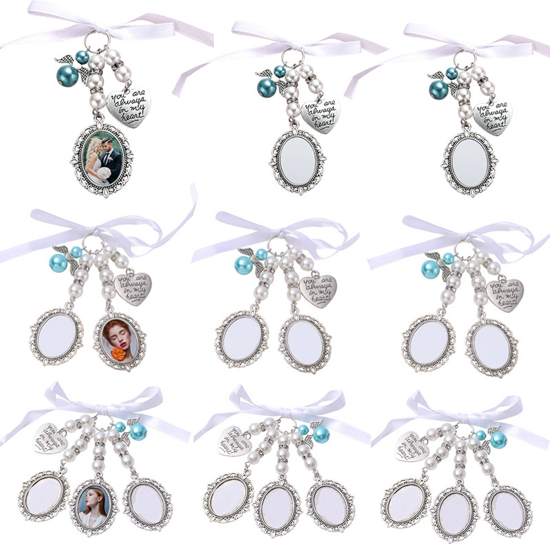 Temporada de graduación broche en blanco de transferencia de calor colgante de encaje redondo Amazon colgante de metal de sublimación en caliente