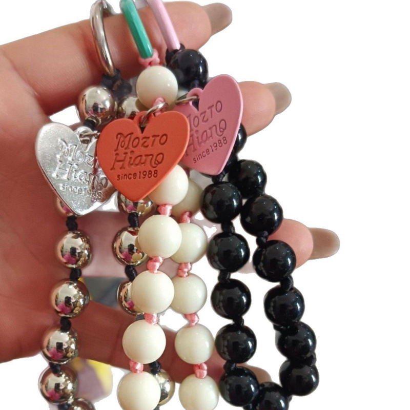 High-Looking Anti-Lost Mobile Phone Chain, Hands-Free Artifact, Beaded Love Tag, Women's Dopamine Mobile Phone Lanyard