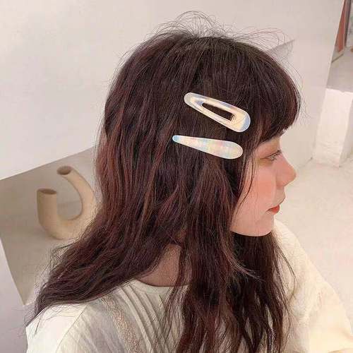 Symphony hairpin side clip girl Internet celebrity ins bangs clip headdress duckbill clip one-word shell hairpin hair accessory