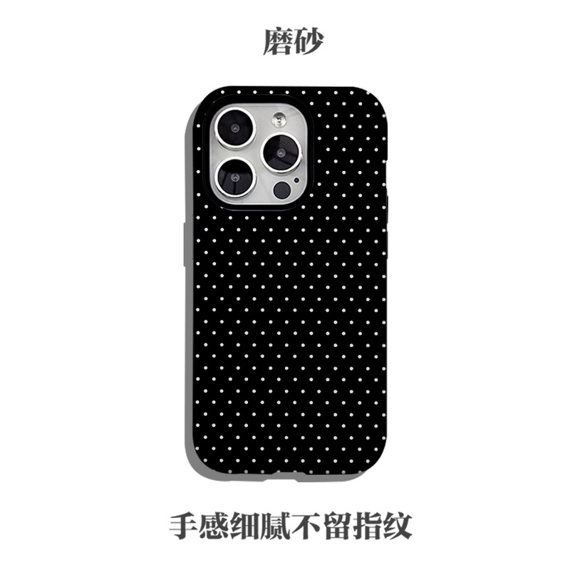 亚马逊爆款简约黑色斑点磁吸适用三星s25苹果16pro菲林二合一全包|undefined