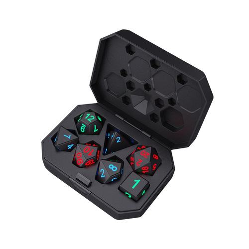 Cross-border hot products Colorful multi-faceted electronic toys Luminous dice Entertainment running group board games Charging dice set wholesale