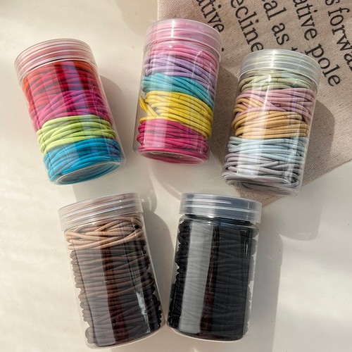 100 pack canned hair ring hair ties for girls, minimalist hair accessories, rubber bands for hair decoration, basic hair accessories