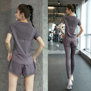 Running Suit for Women's Morning Run, Summer New Yoga Wear, Women's Fitness Wear, Elastic, Loose, Thin, Breathable, Quick-Drying Clothing