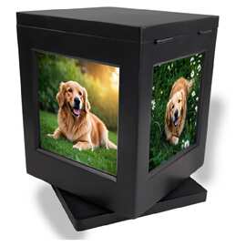 木质旋转宠物骨灰盒猫咪狗狗爱宠纪念木盒复古带相框纪念殡葬盒