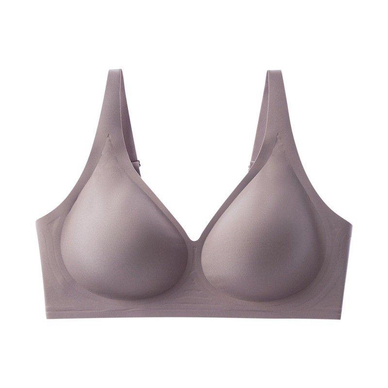 Plus Size Women's Deep V Bra Comfortable Soft Support Seamless Low Cut Large Breast Cup Intimate Underwear Sleepwear_voghion.com
