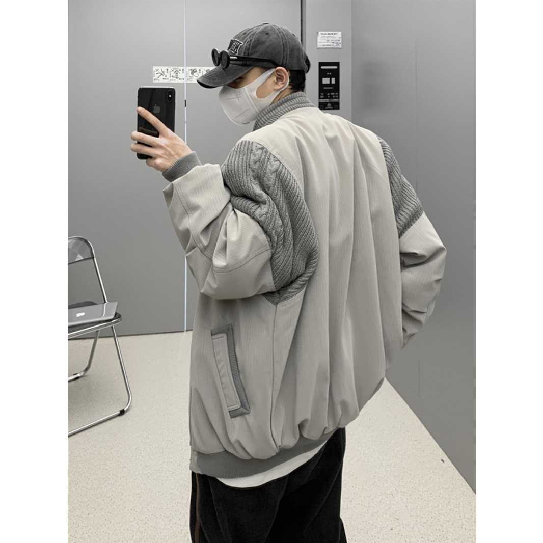 2023 nueva marca de moda Nacional Americana gris piloto chaqueta niños retro suelta chaqueta de béisbol primavera y otoño