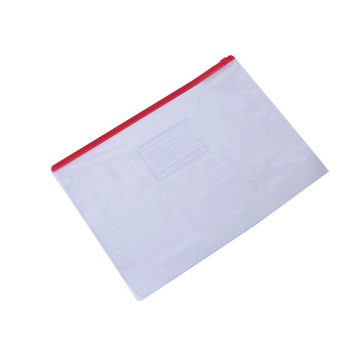 Wholesale A4PVC transparent zipper bag, transparent plastic office supplies, student information test paper storage zipper bag