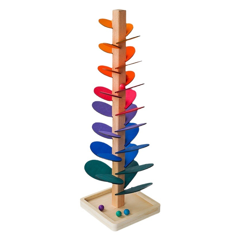 CPC árbol bola de madera Baby Ball Track ins Rainbow building blocks Árbol Musical niños educación temprana juguetes educativos