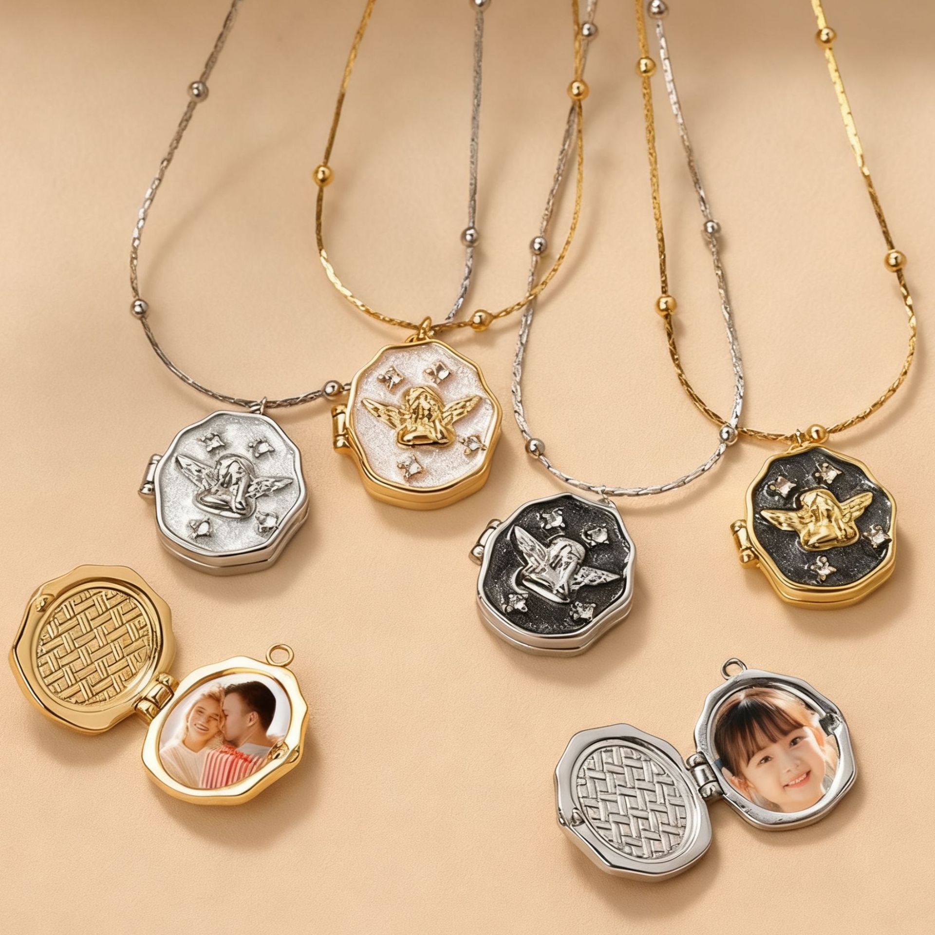 Personalized Electroplated Resin Chain Necklace Portable Box_voghion.com