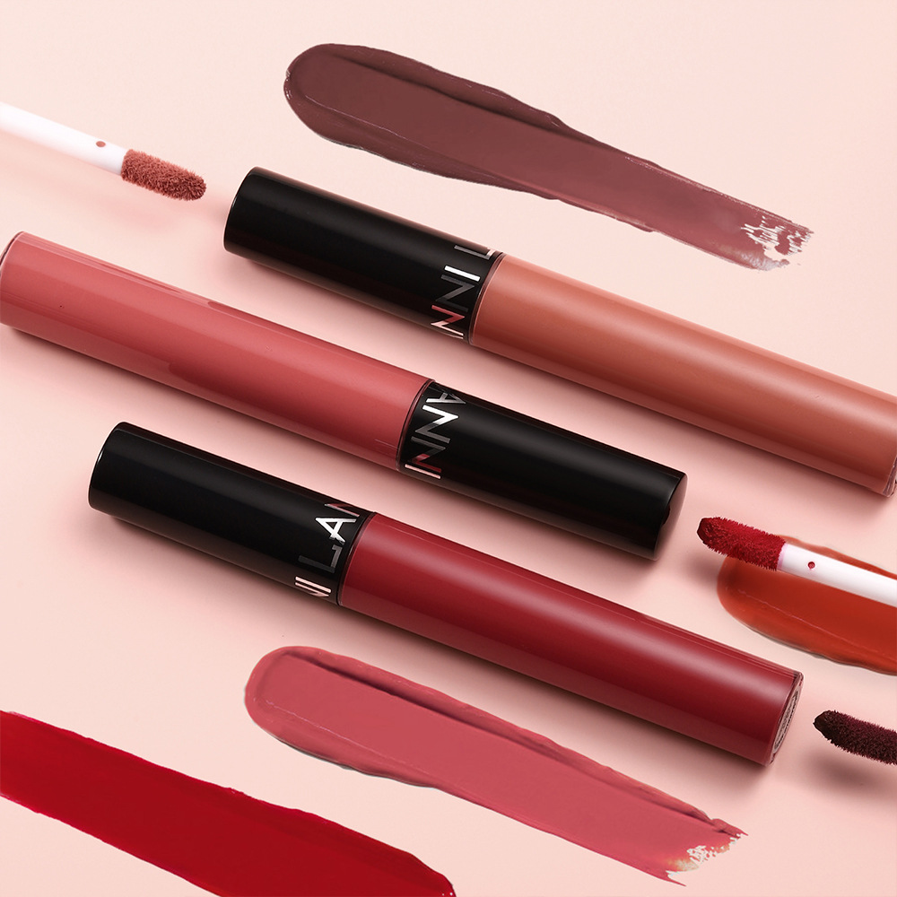 LANGMANNI matte lip gloss is not easy to stick to cups. 12 colors available for cross-border liquid lipstick undefined