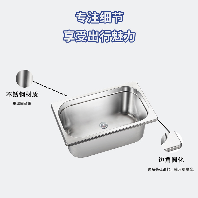 Mini fregadero cuadrado de cocina de acero inoxidable para yate GR-568