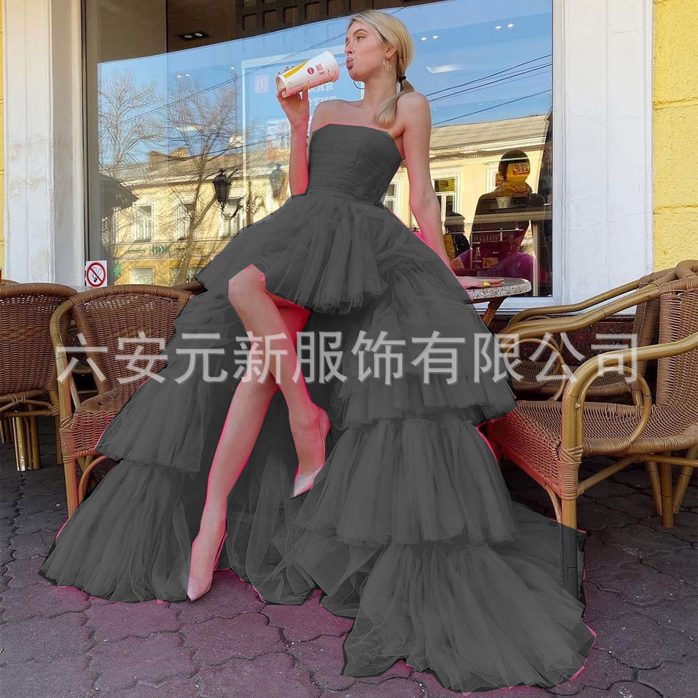 2023 europeo y americano Comercio exterior Amazon AliExpress deseo nuevo tubo superior falda de la torta boda bola del banquete vestido noche