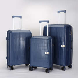 外贸现货PP拉杆箱20 24 28寸套三硬壳行李箱大容量拉链款旅行箱