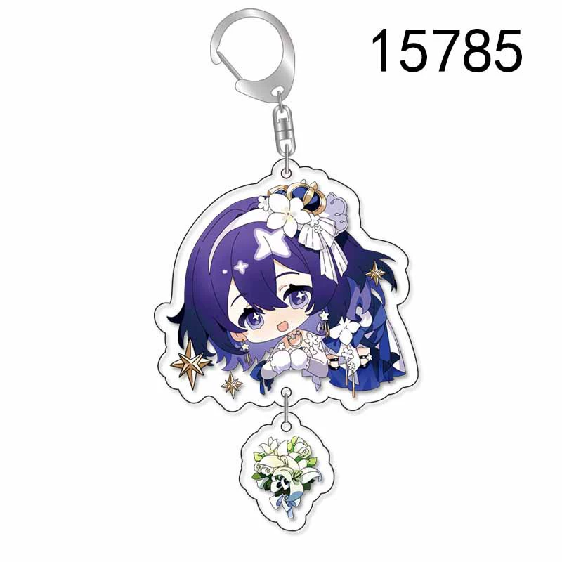 Acrylic Keychain Doujin Collapse 3, Chibi Pendant with Dangle Charm, 5.5 cm