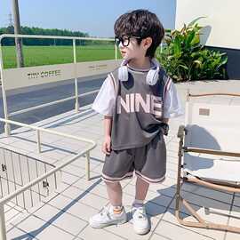 夏季运动套装儿童宽松潮流短袖t恤短裤跑步篮球衣服休闲假两件套